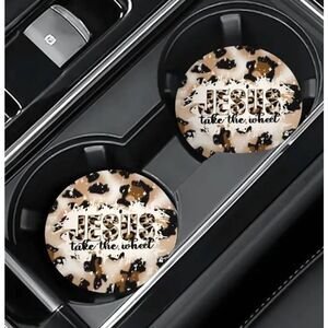 Jesus Take the Wheel Car Accessory Cup Holder Coasters - Brand New